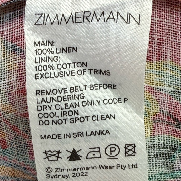 ZIMMERMANN Ginger Strapless Midi Dress Pink & Yellow Floral Midi Dress Size 6 - Picture 16 of 16